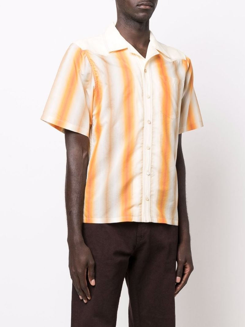 stripe-print short-sleeved shirt - 3