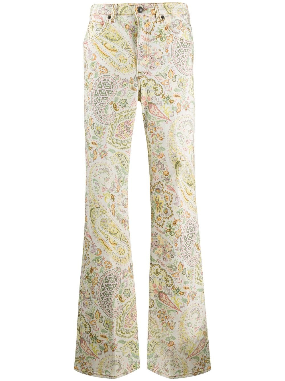 paisley print flared jeans - 1