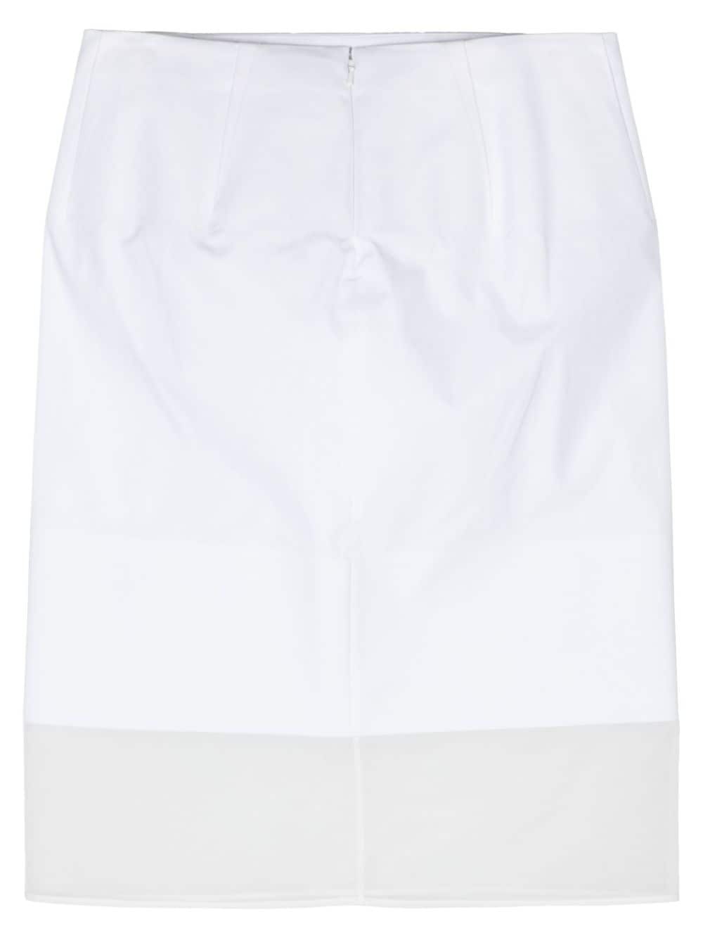 transparent-panel poplin skirt - 2