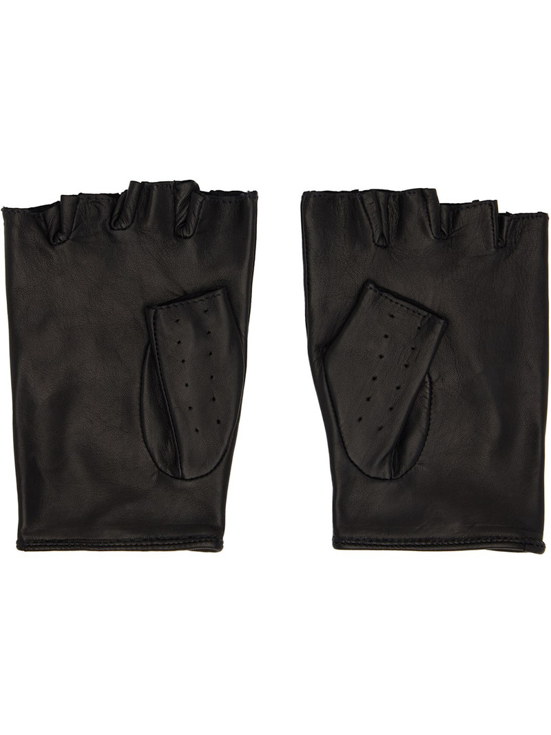 ERNEST W. BAKER Black Open Finger Driving Gloves outlook