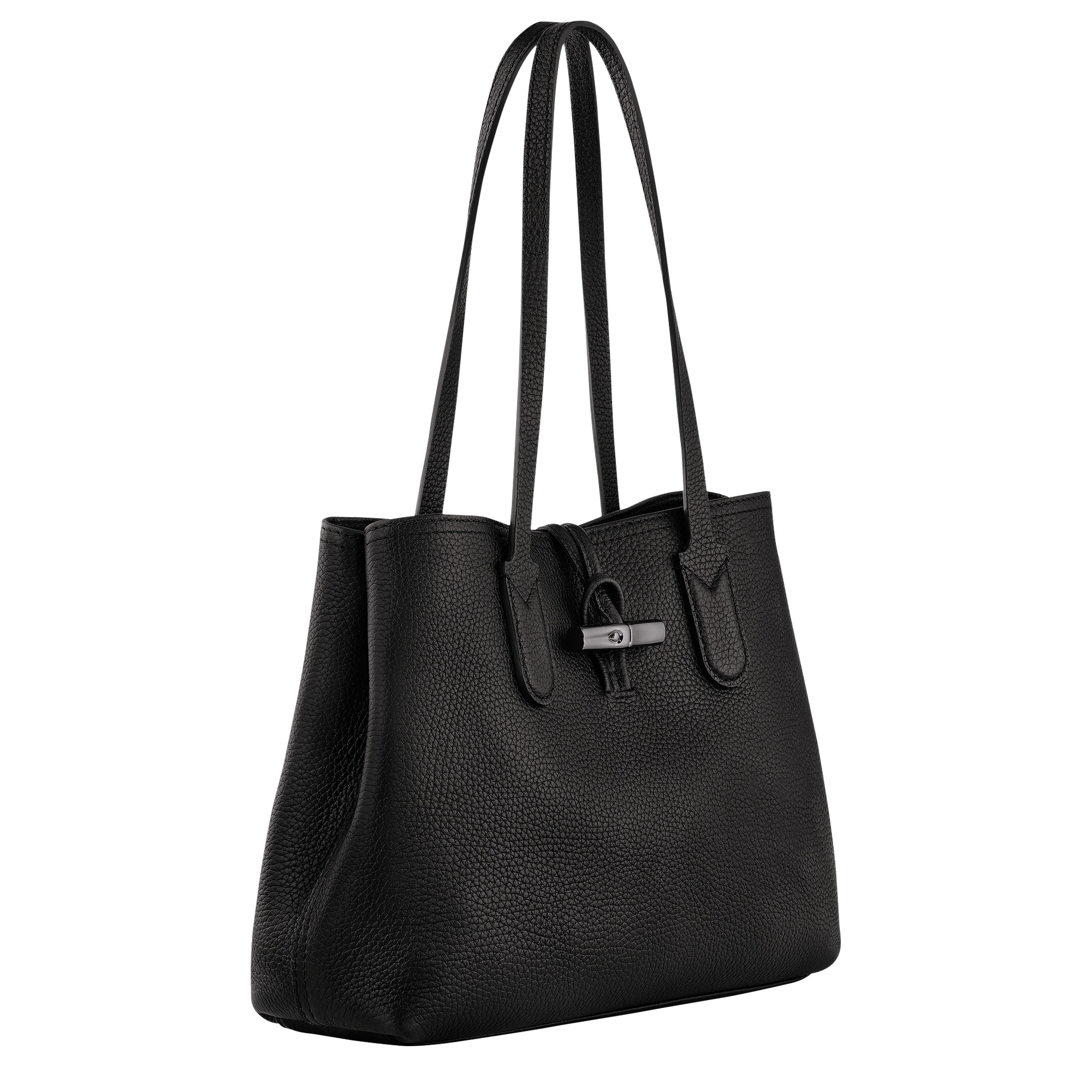 Longchamp Roseau Essential M Tote bag Black - Leather | REVERSIBLE