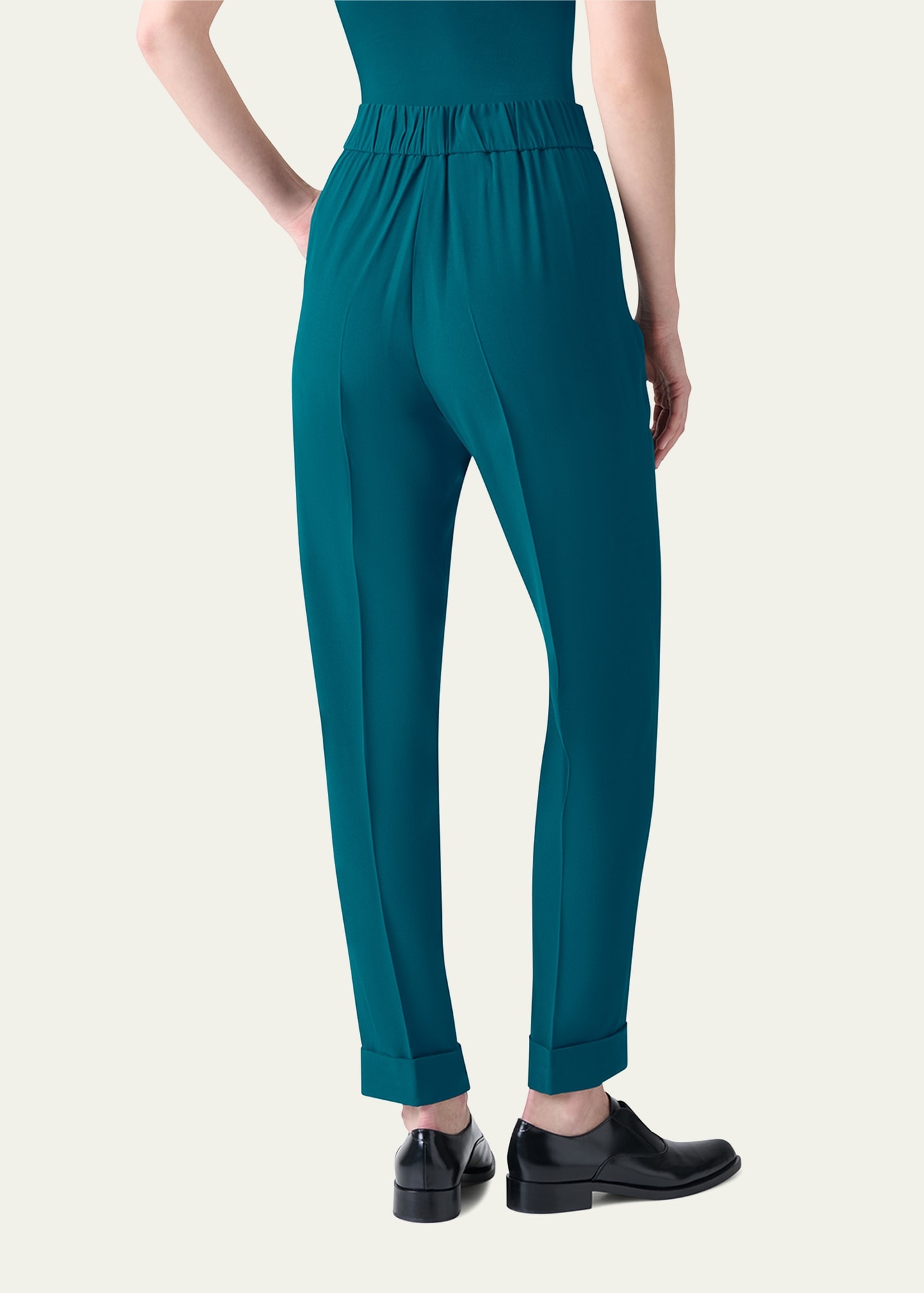 Chris Crepe Tapered-Leg Cuffed Pants - 3