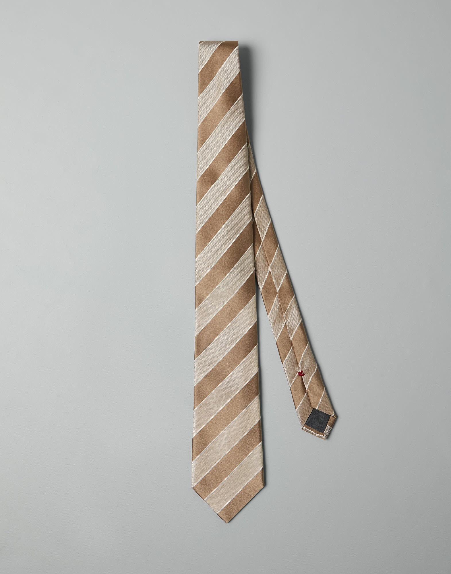 Striped silk chevron tie - 1