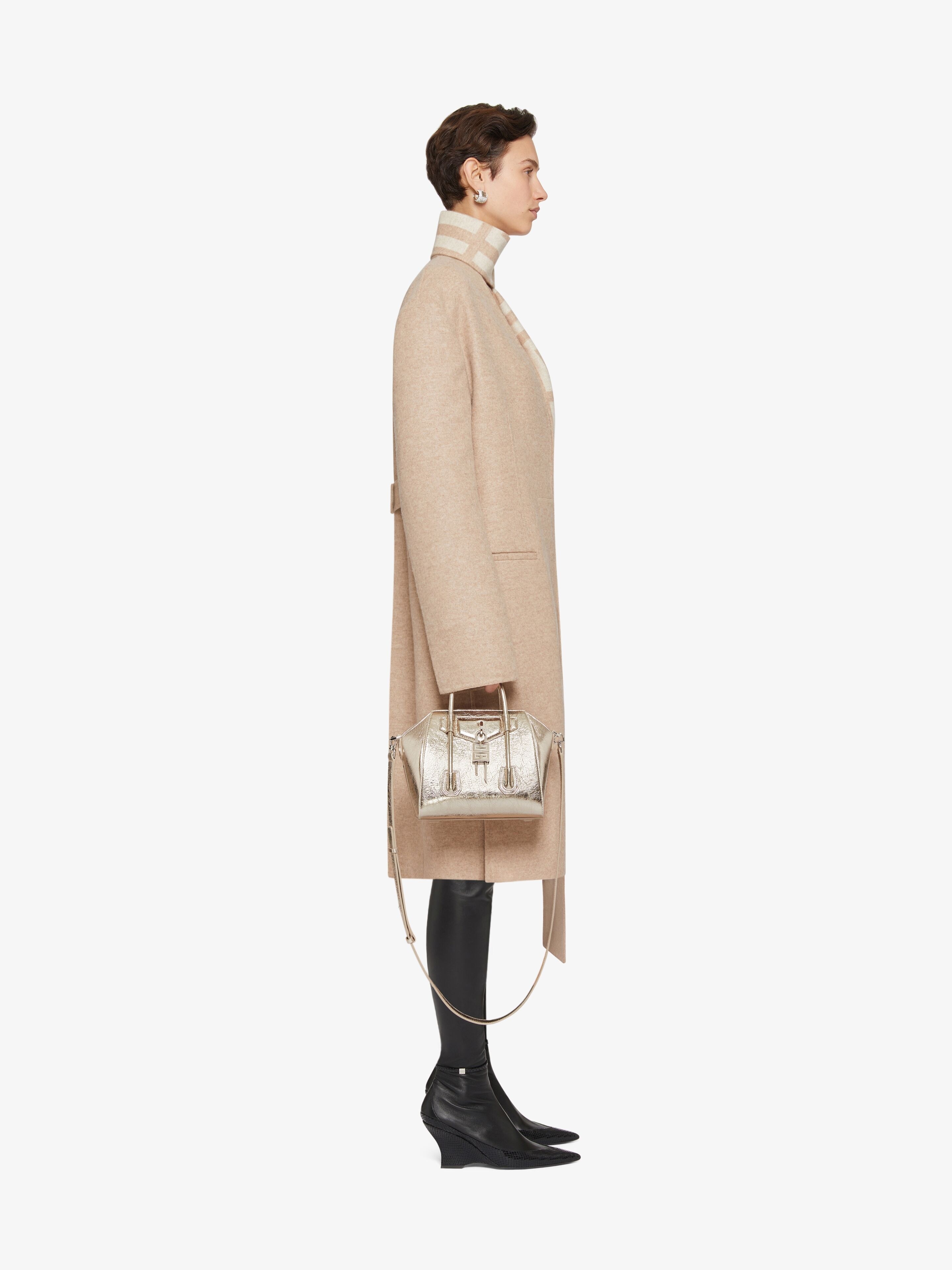COAT IN DOUBLE FACE 4G WOOL WITH SCARF - 3