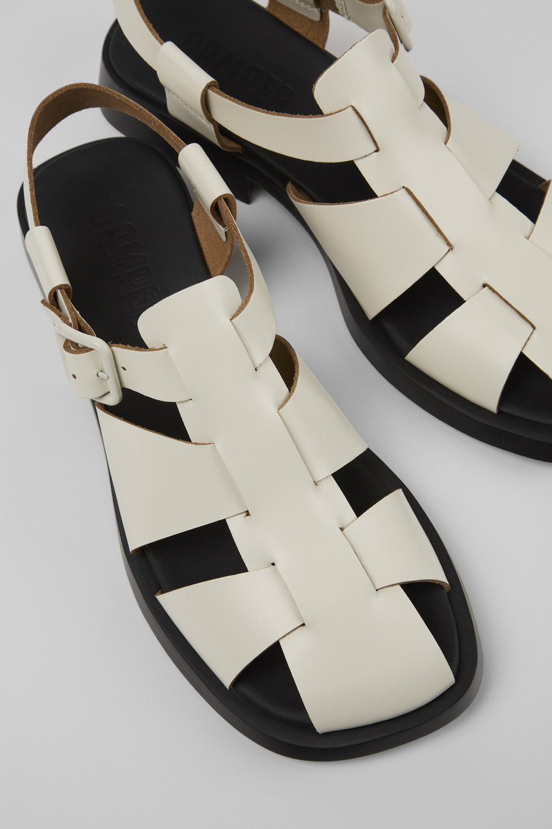 White Leather Sandal for Women 2