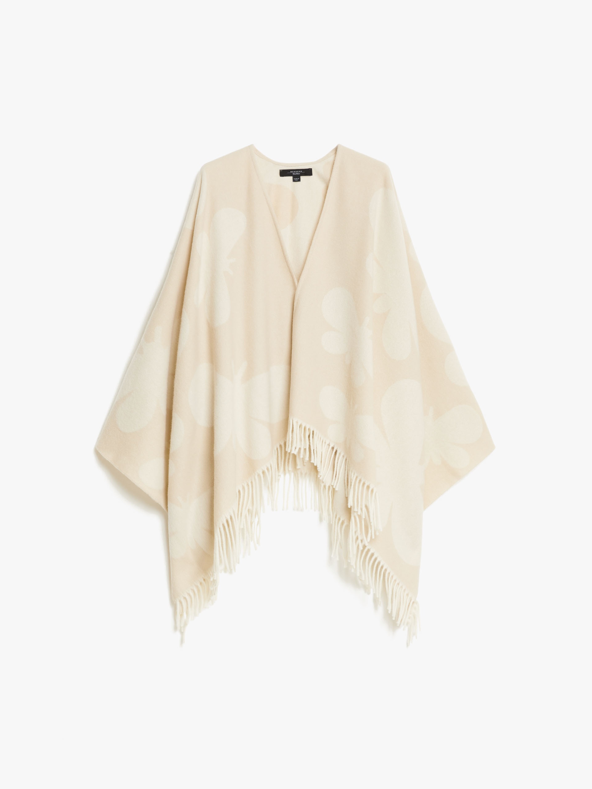 Jacquard wool poncho - 1