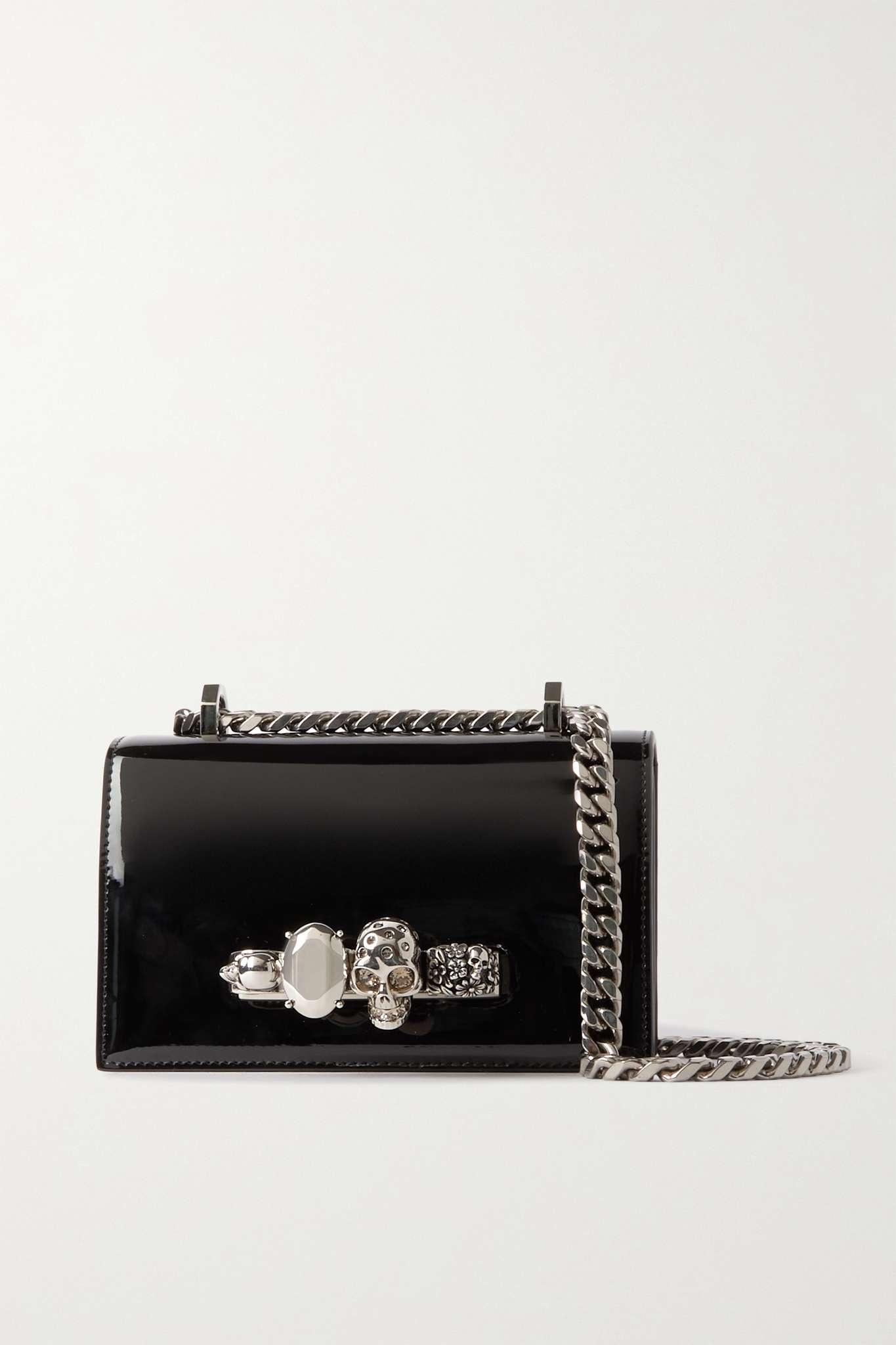 Embellished patent-leather shoulder bag - 1