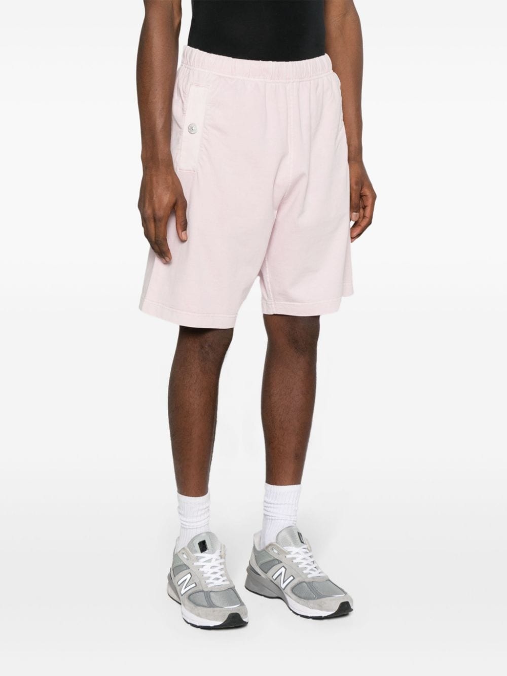 mid-rise cotton track shorts - 3