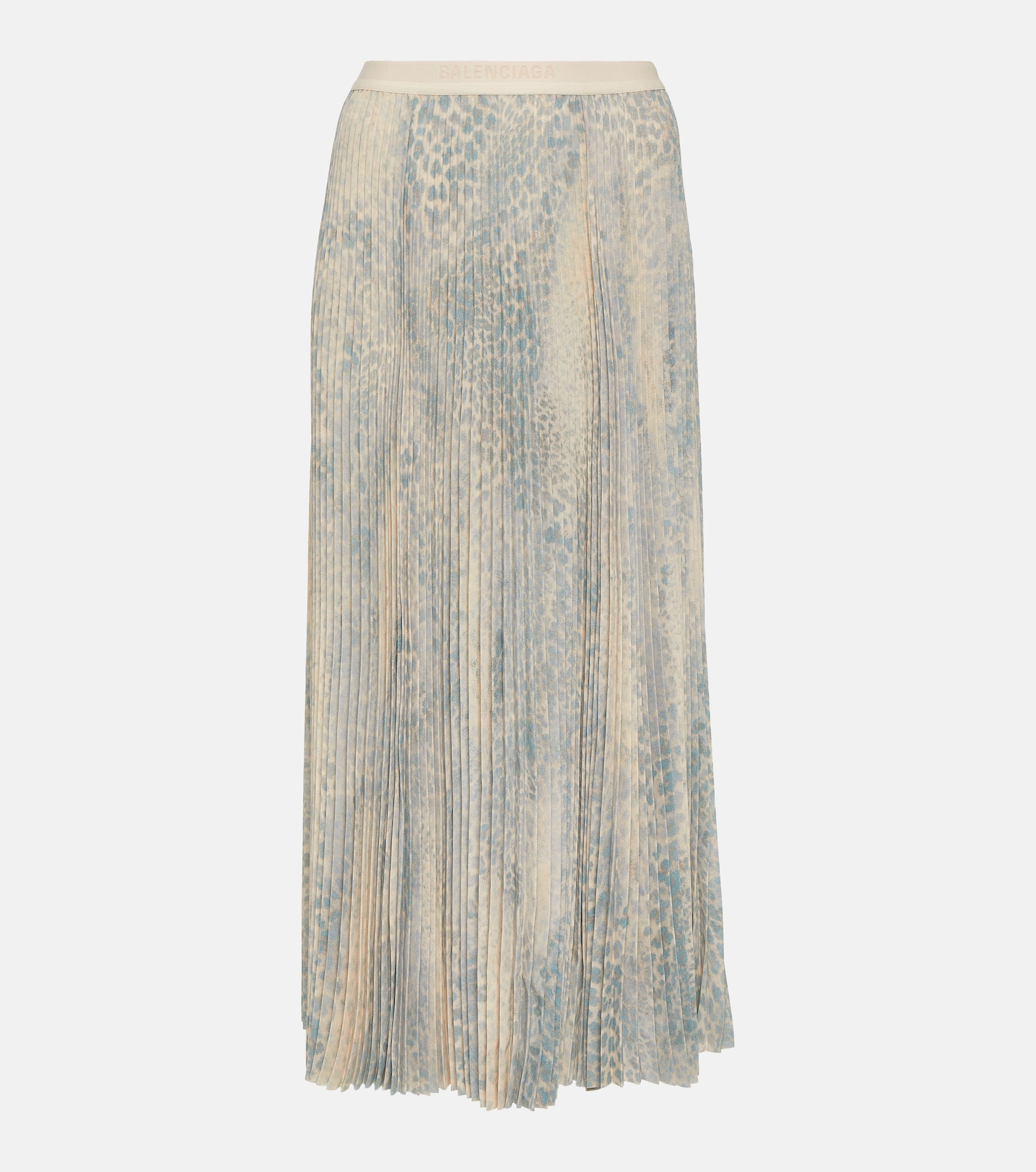 Printed pleated midi skirt - 1