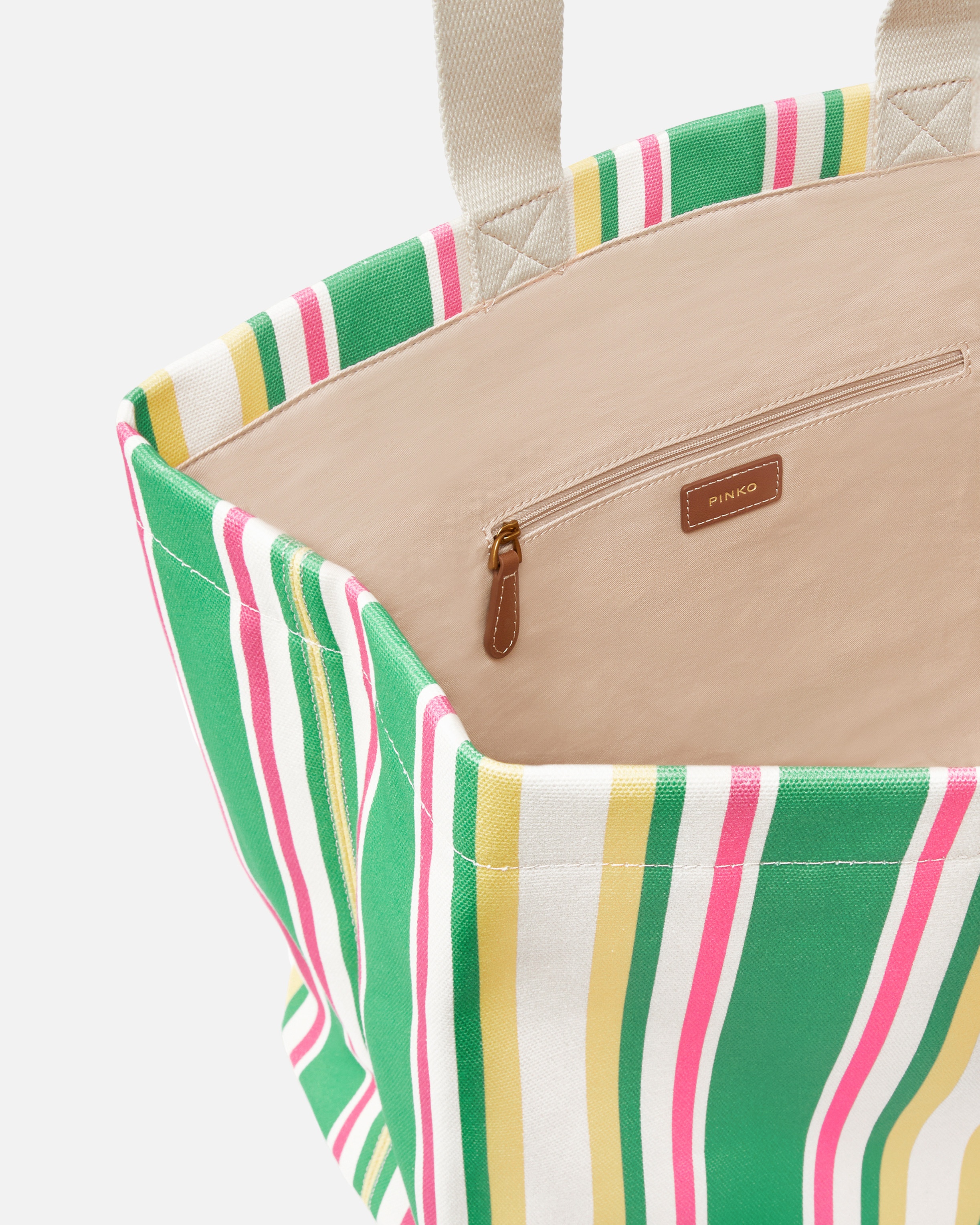 MAXI SHOULDER BAG IN STRIPED FABRIC - 4