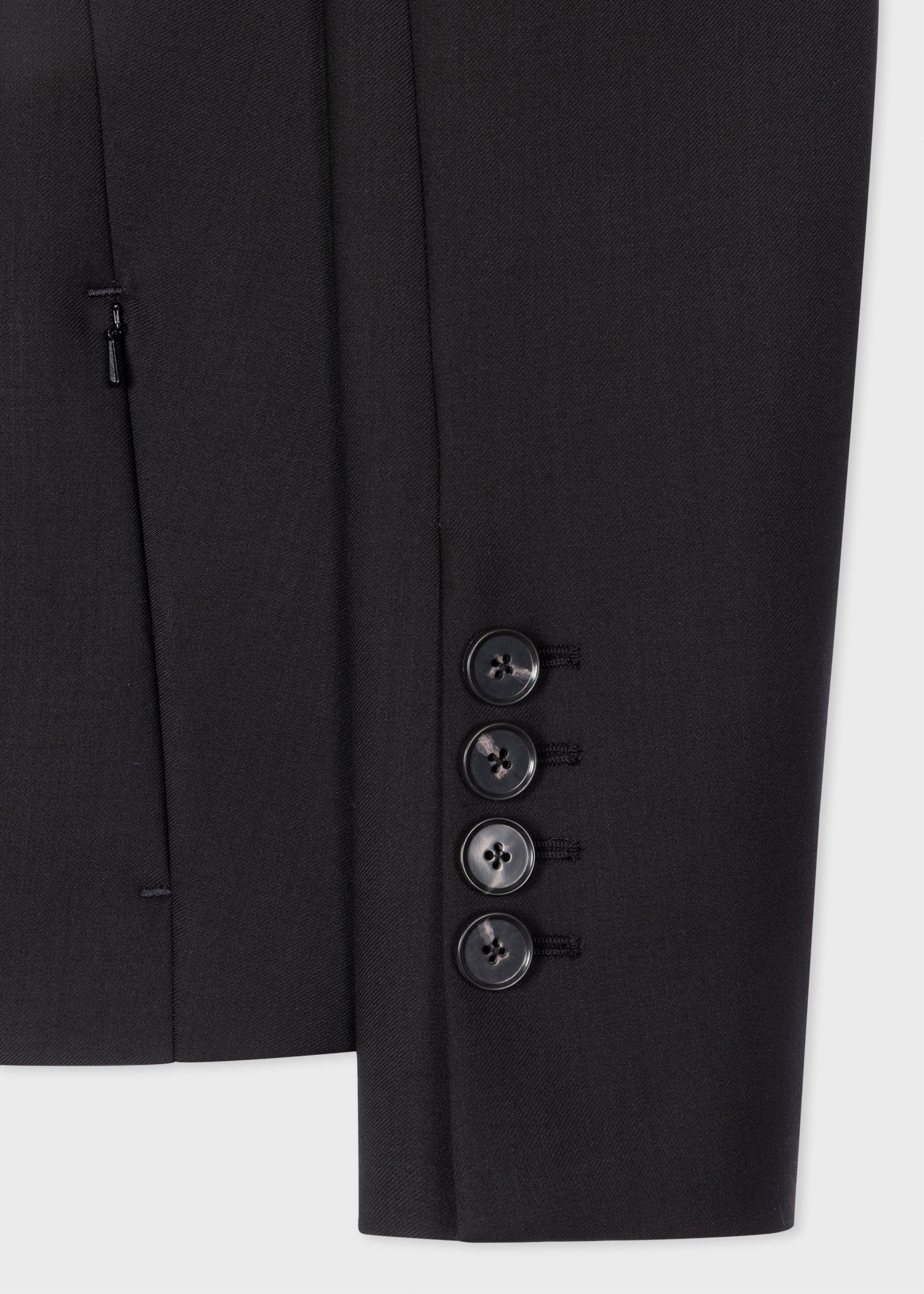 Black Wool Short Blazer - 3