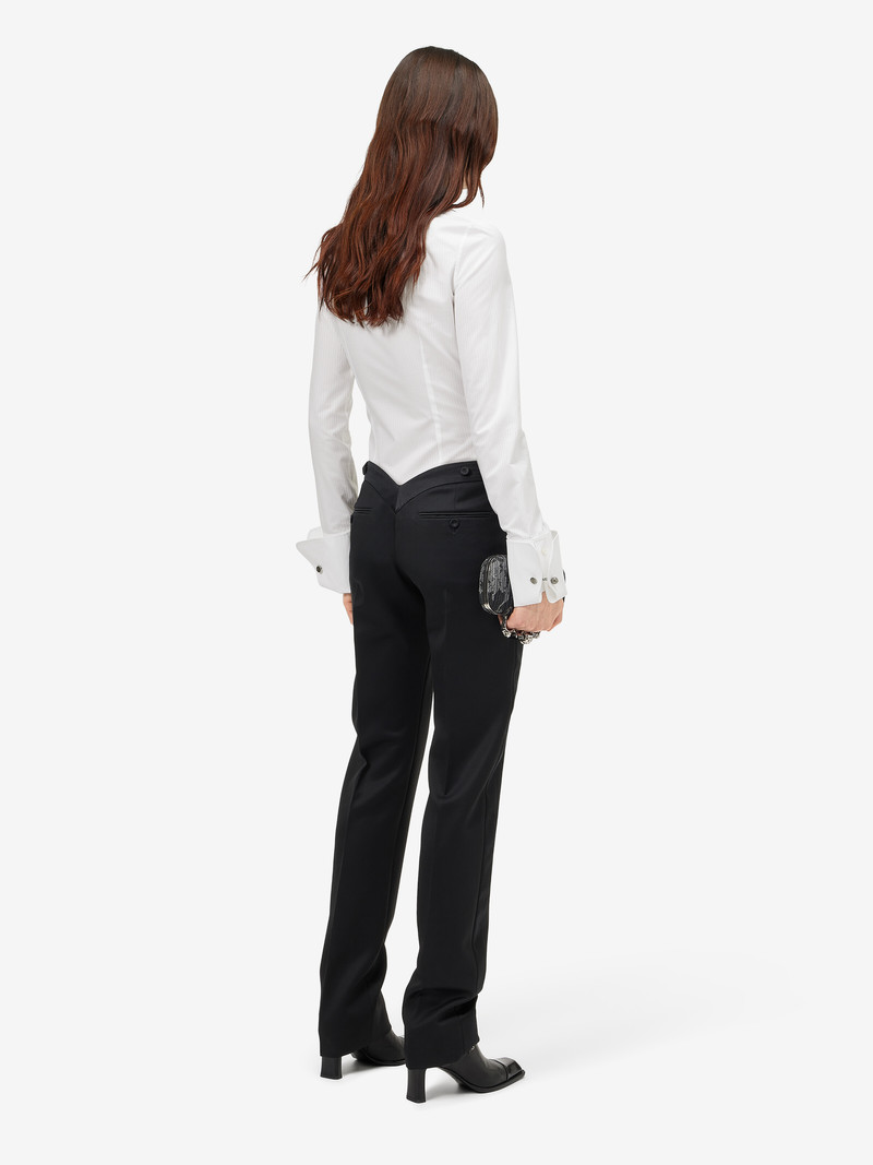 Women's Tuxedo Striped Shirt in Optical White 4