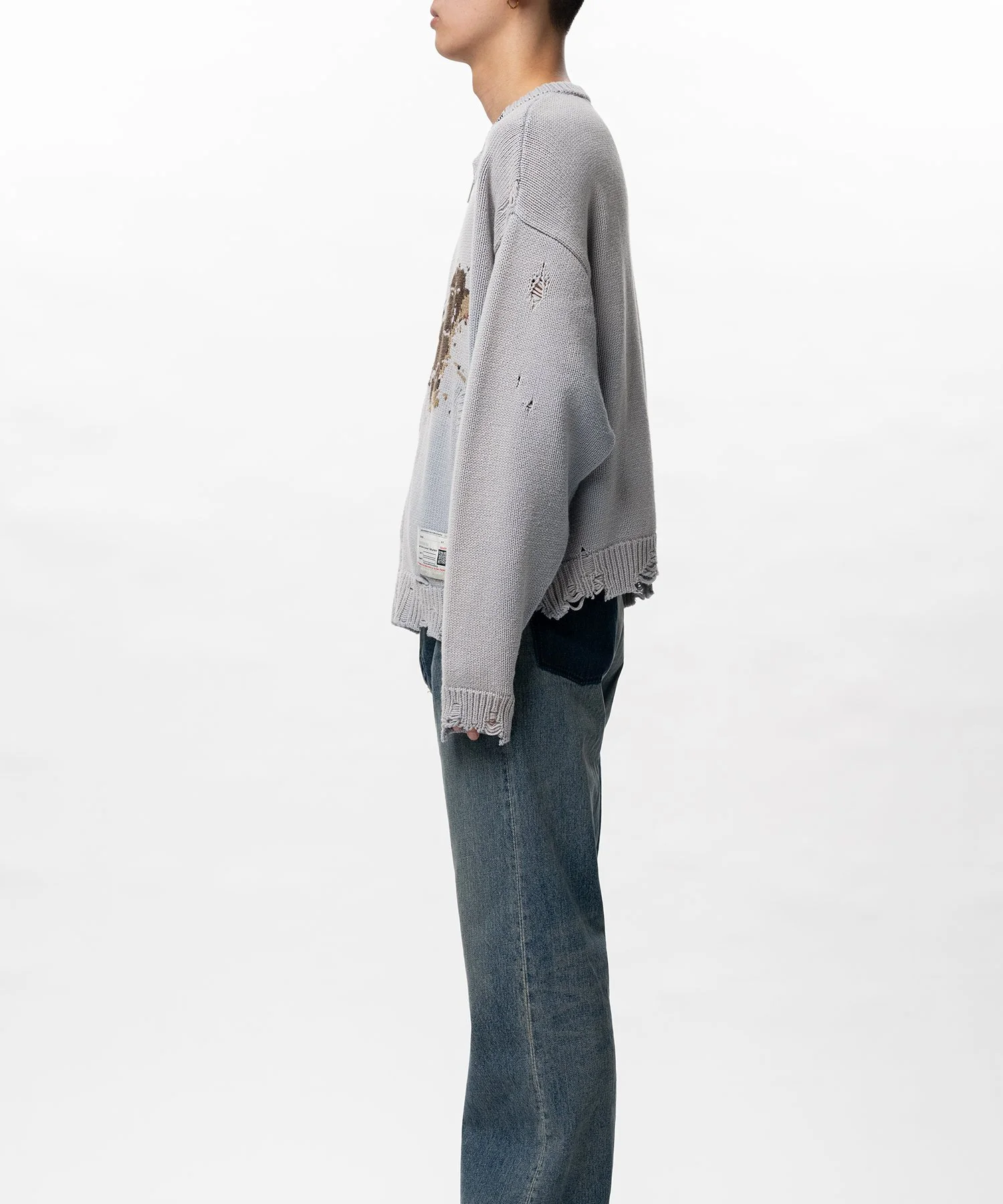 Maison MIHARAYASUHIRO Dog Jacquard Knit Cardigan - A16CD501#BLUE