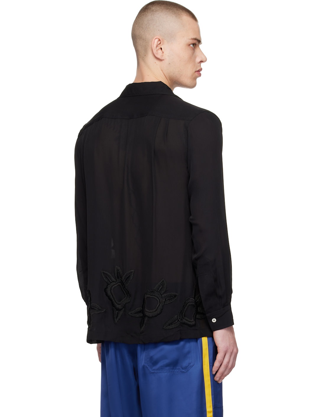 Black Midnight Daffodil Long Sleeve Shirt - 3