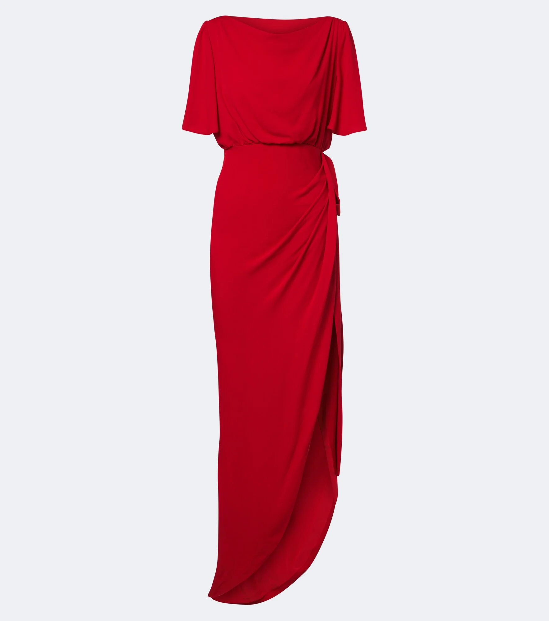 Draped silk georgette gown - 1