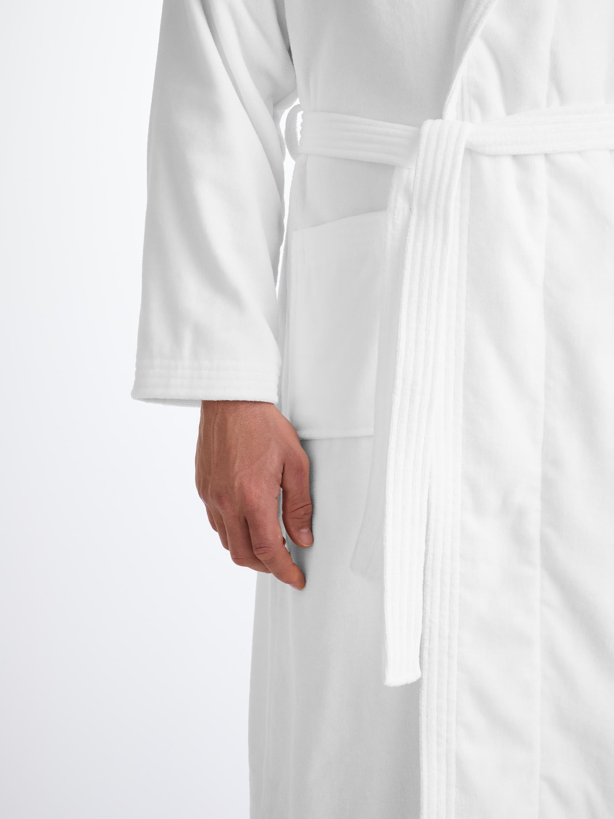 Men's Bathrobe Triton 10 Terry Cotton White - 6