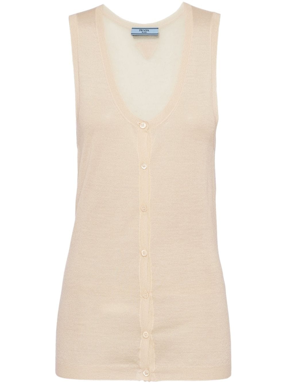 buttoned cashmere tank top - 1