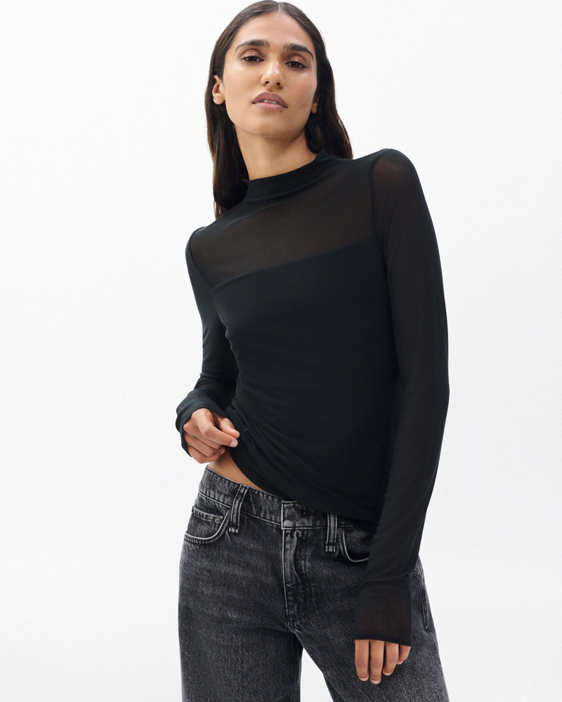 Luca Mixed-Media Mockneck 2