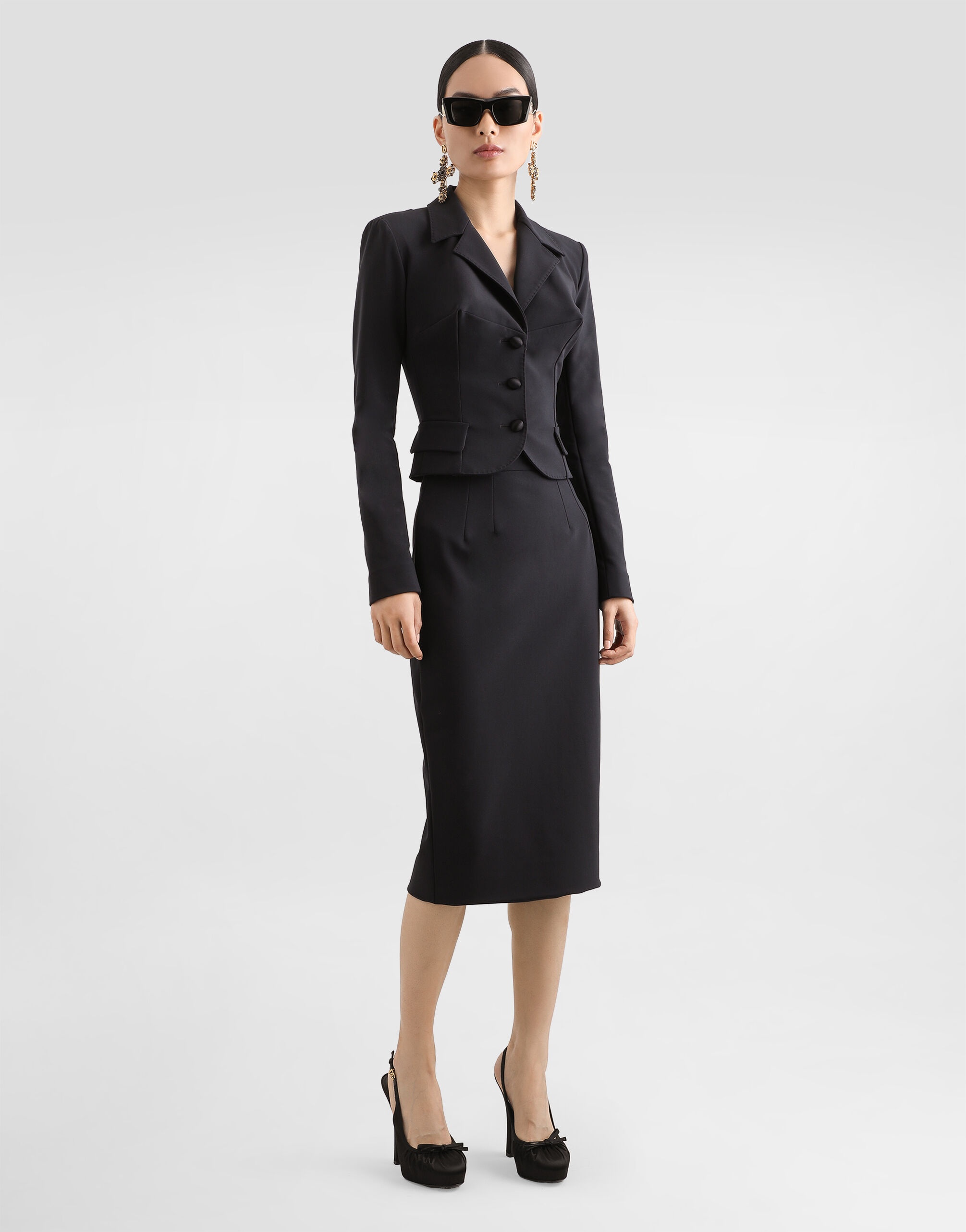 Technical cady calf-length pencil skirt - 2