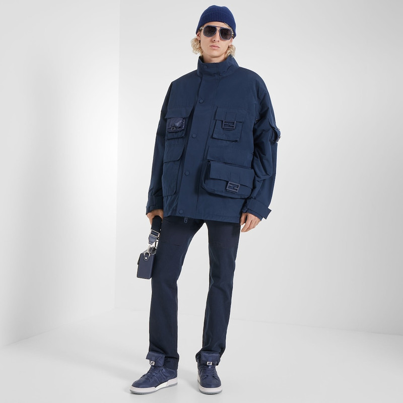 FENDI Blue nylon high-tops outlook