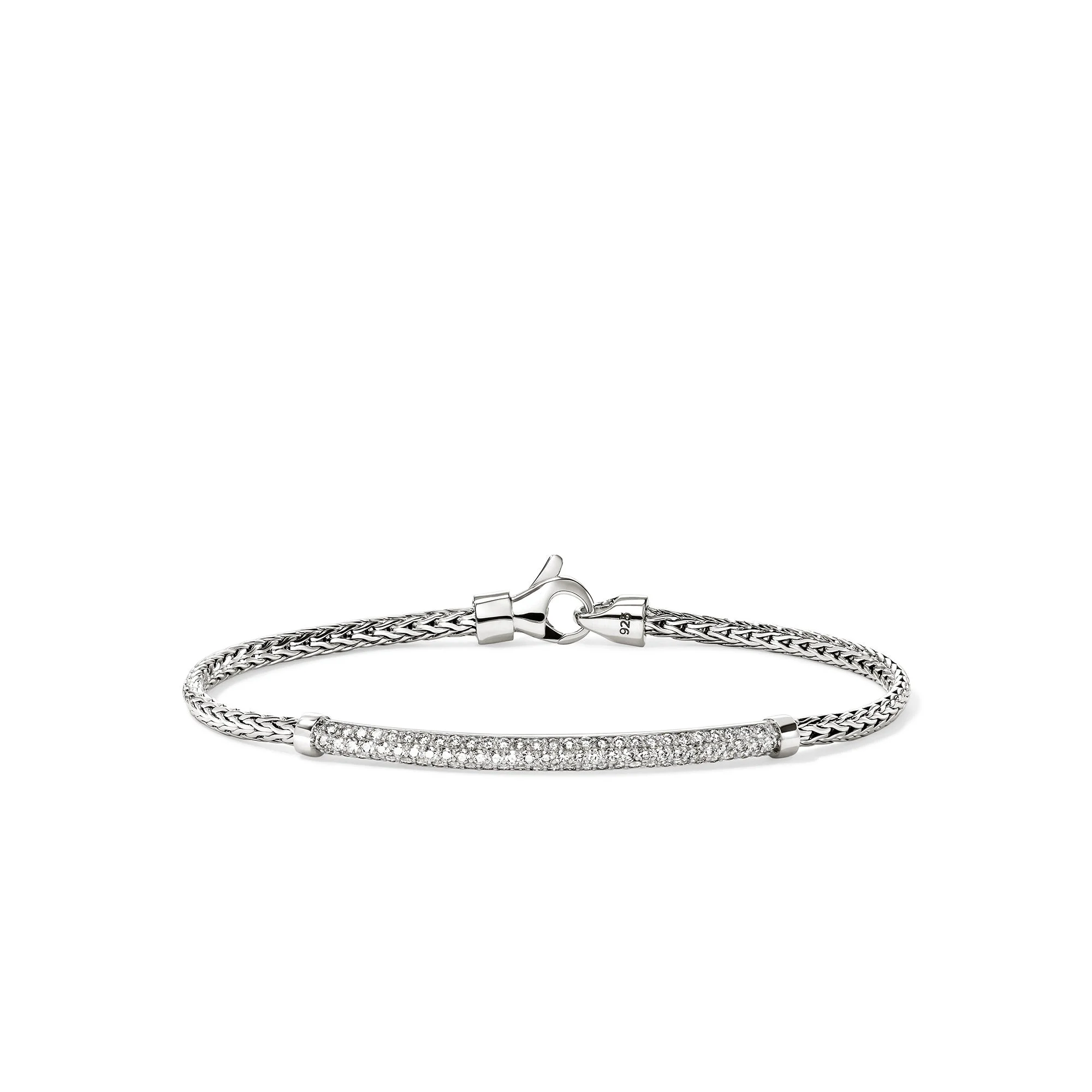 JH Essential Pavé Bracelet, Sterling Silver, Diamonds, 2.5MM - 1