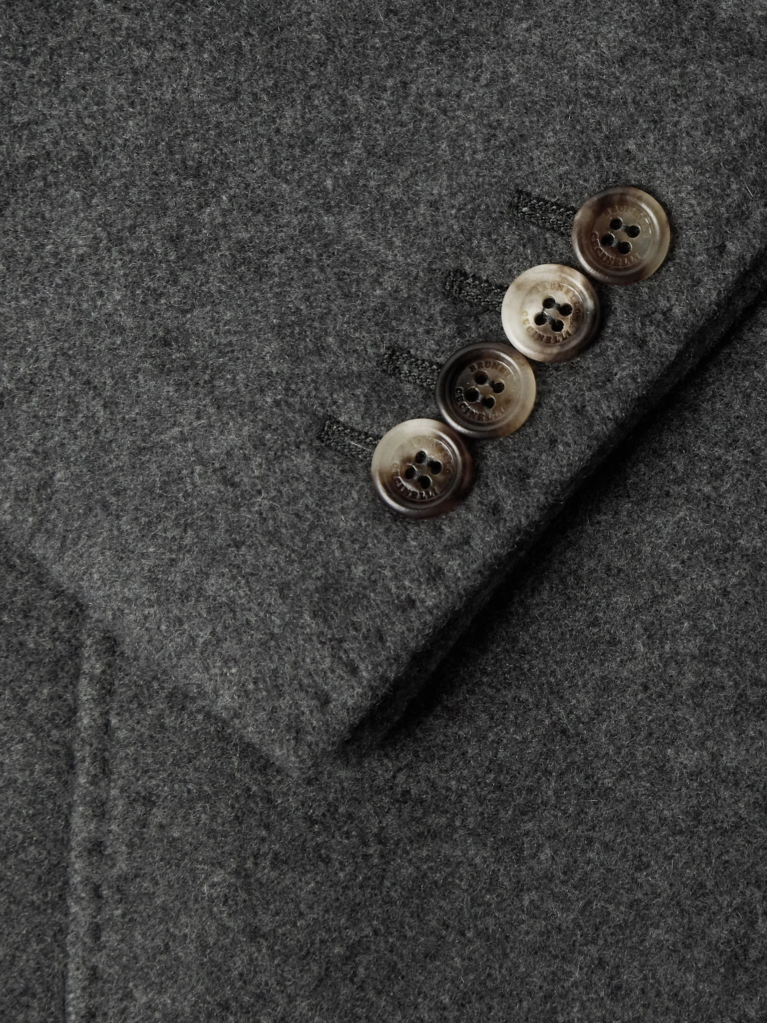 Unstructured Brushed-Cashmere Blazer Gray - 4
