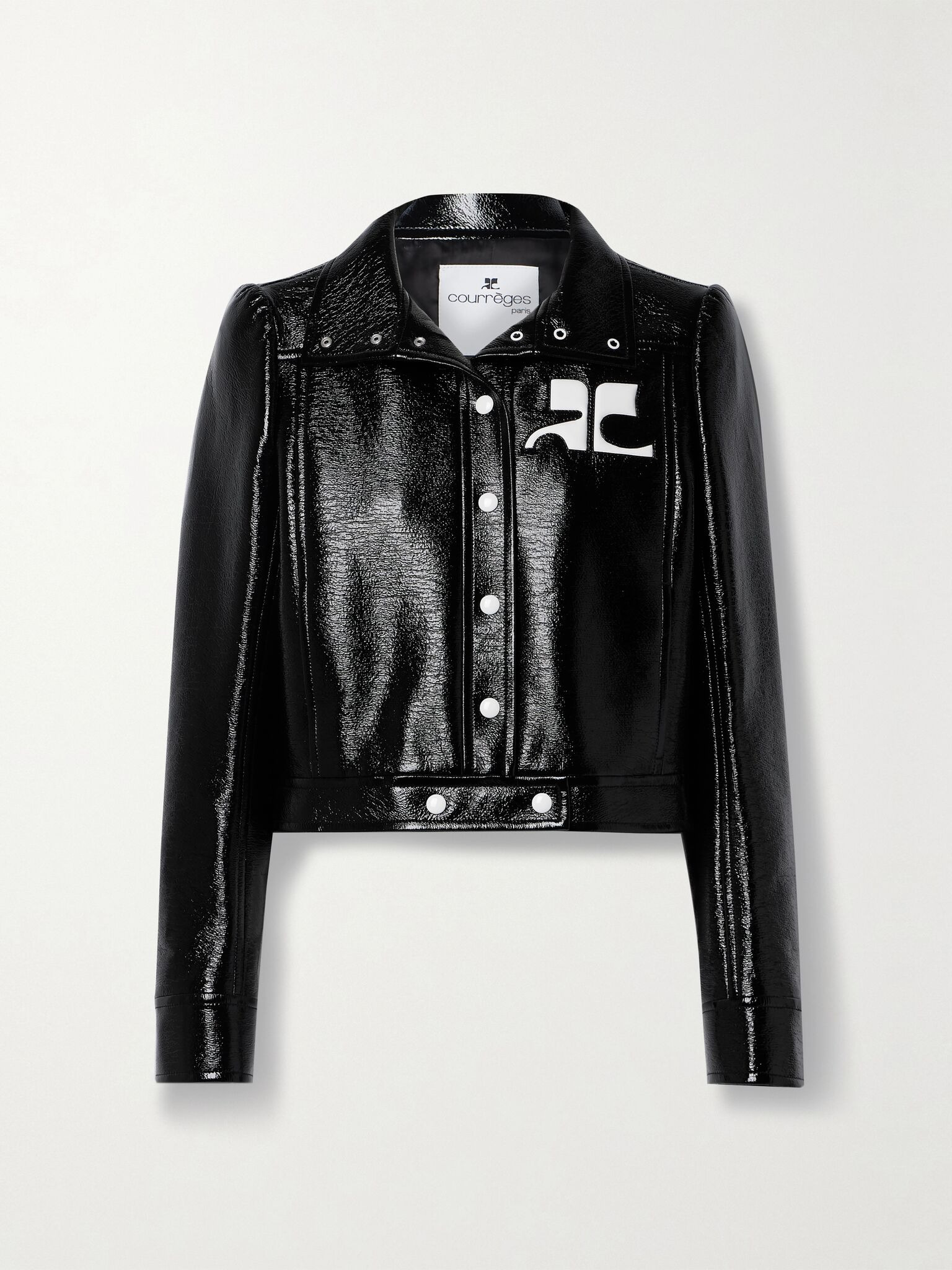 Reedition coated cotton-blend jacket Black - 1