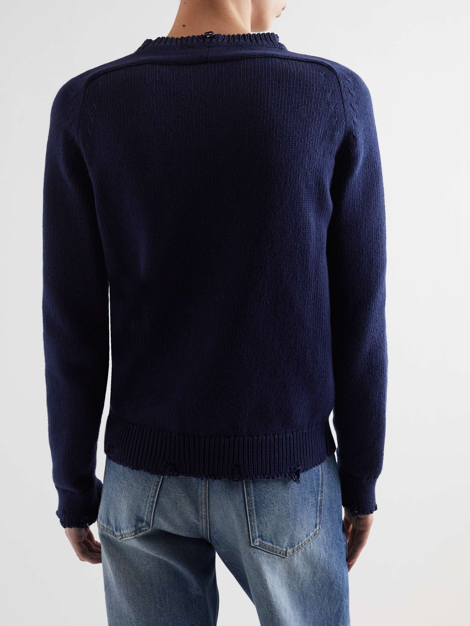 Distressed Cotton Sweater - 5