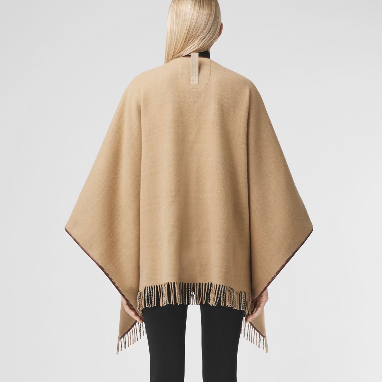 Reversible Vintage Check Wool Cashmere Cape - 4