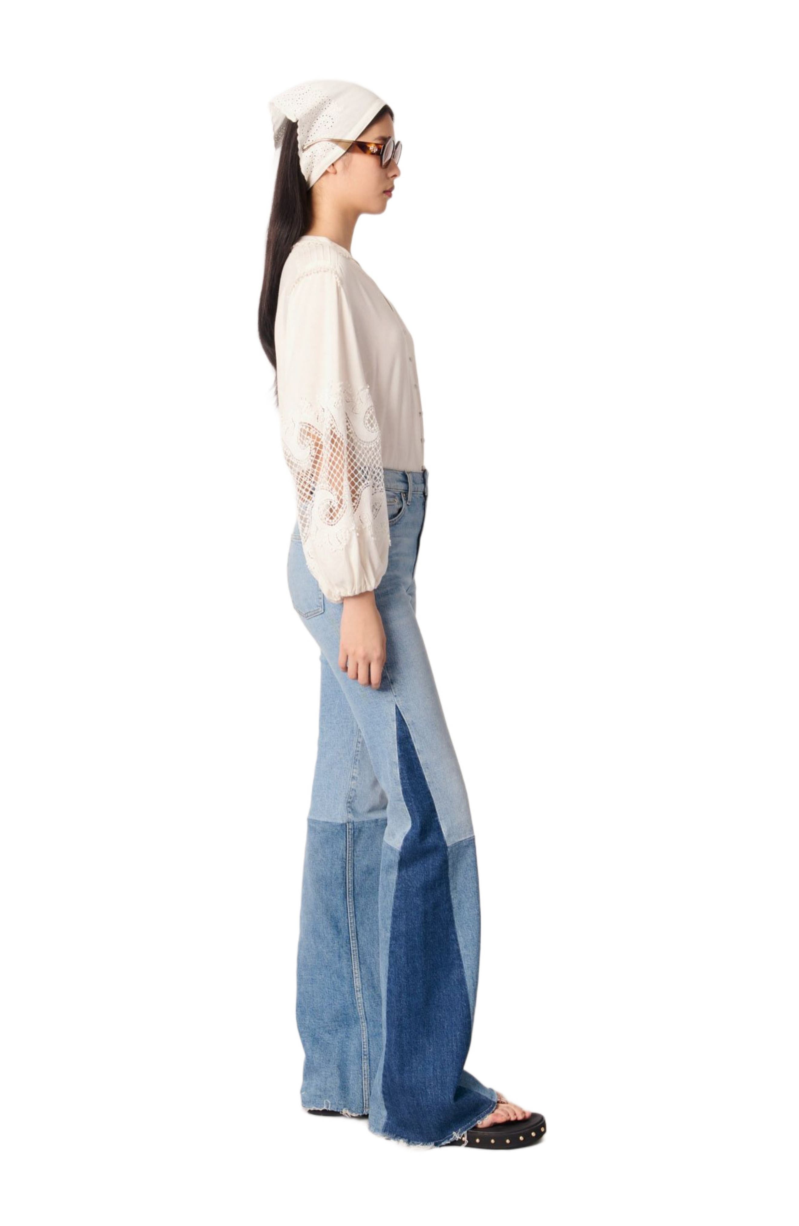 maje Shirt with embroidered sleeves in Ecru at Nordstrom - 2