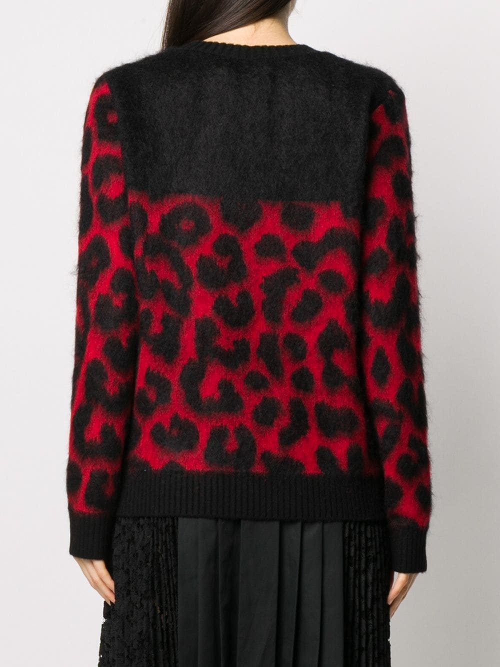 leopard pattern striped jumper - 4