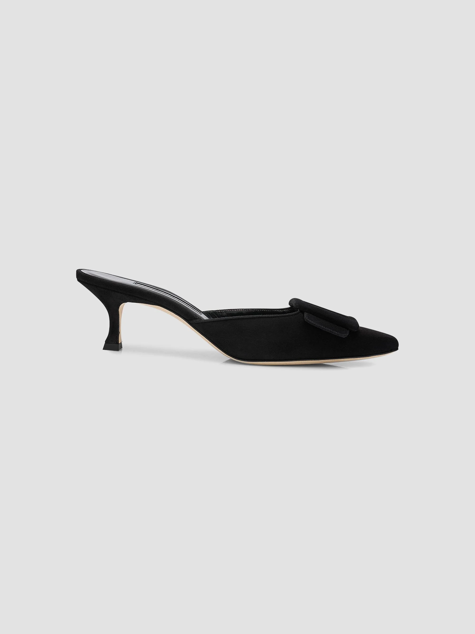 Women's Maysale 50MM Suede Mules - Black - 1