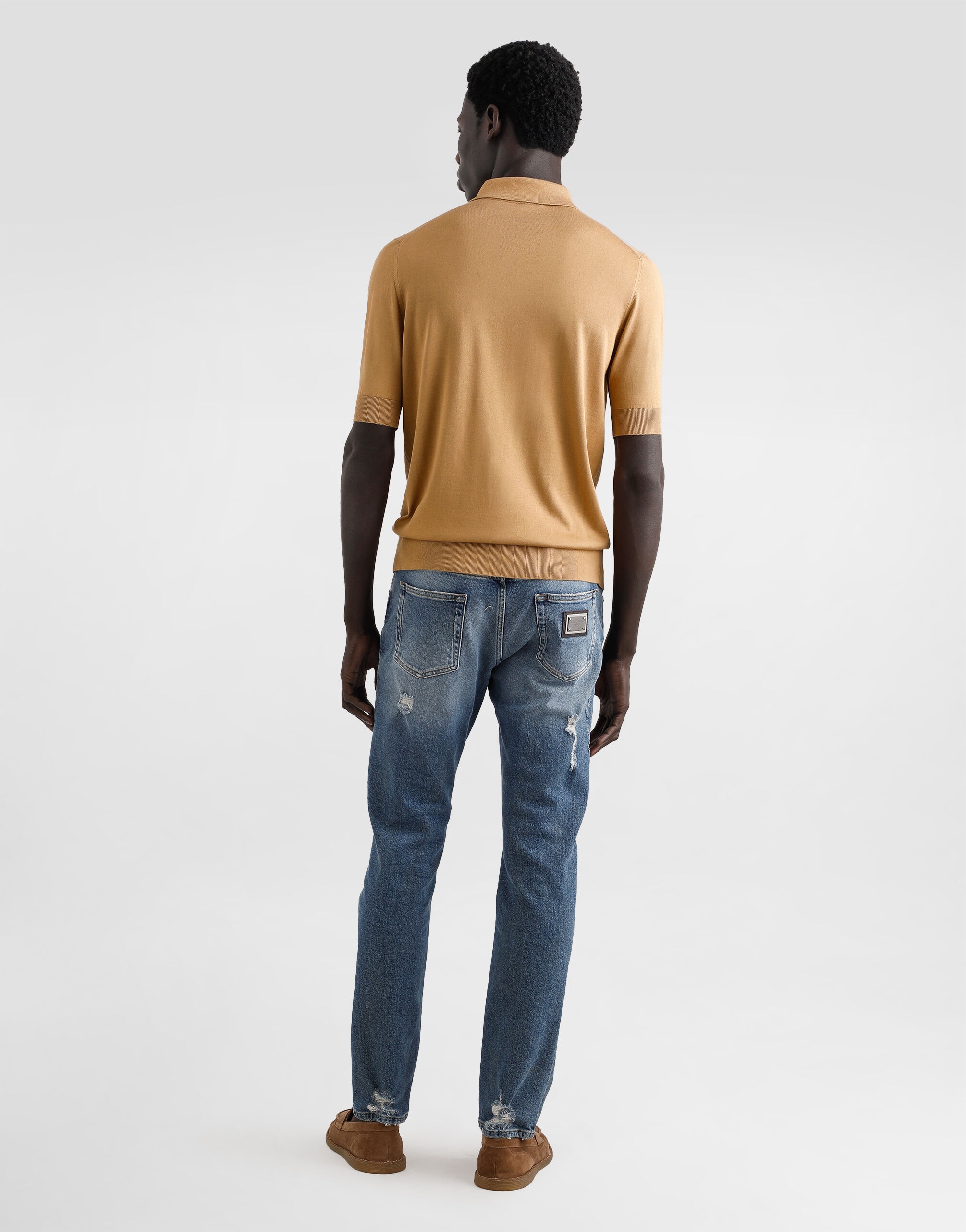 Silk polo-shirt with logo embroidery - 3