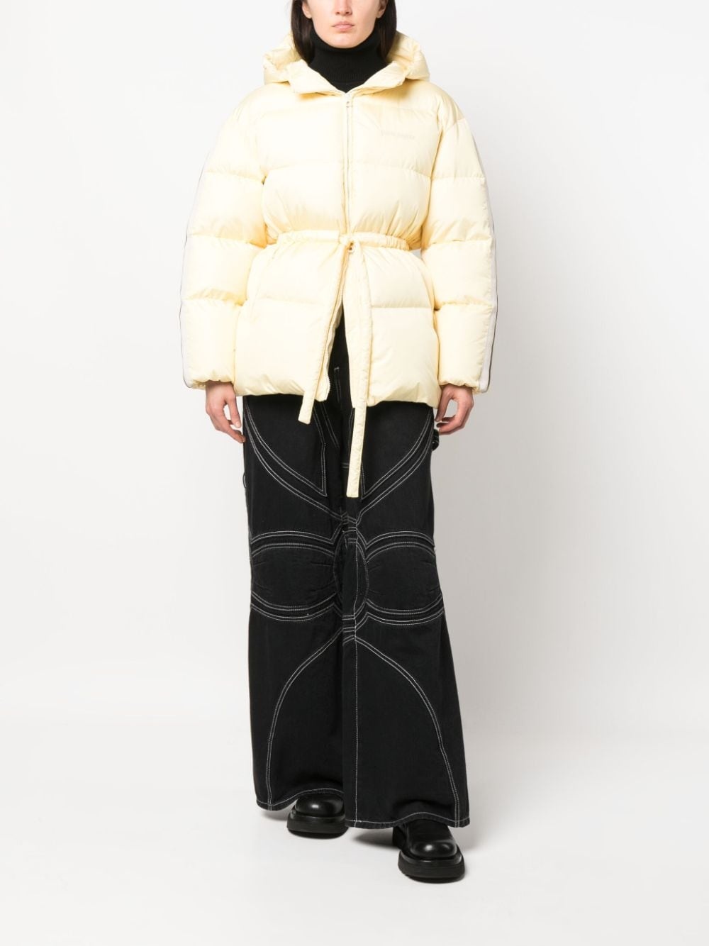 side-stripe puffer jacket - 2