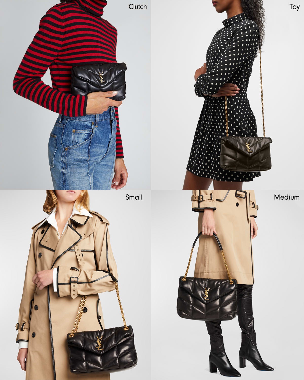 Lou Puffer Medium YSL Shoulder Bag in Quilted Leather - 3