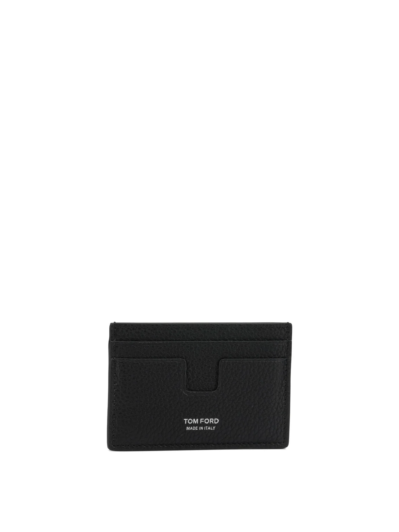 Grained Leather Card Case Wallets & Card Holders Black - 1