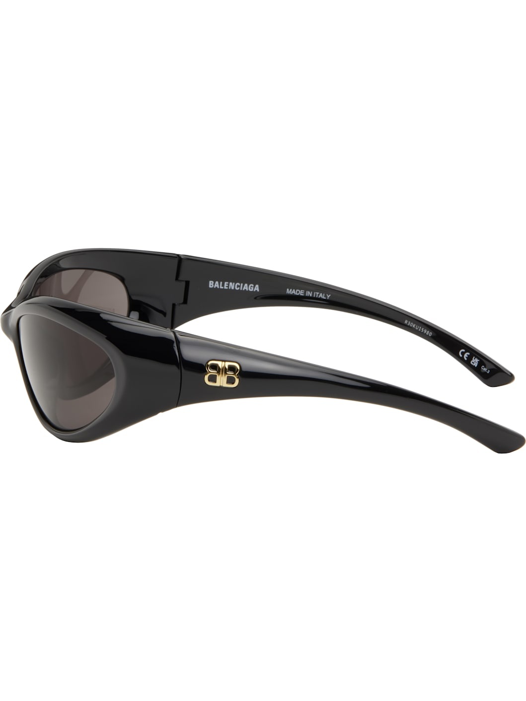Black Sporty B Round AF Sunglasses - 3