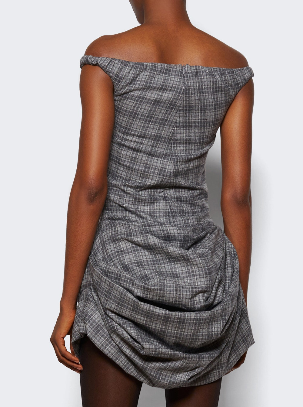 Off Shoulder Bustier Dress Grey - 4