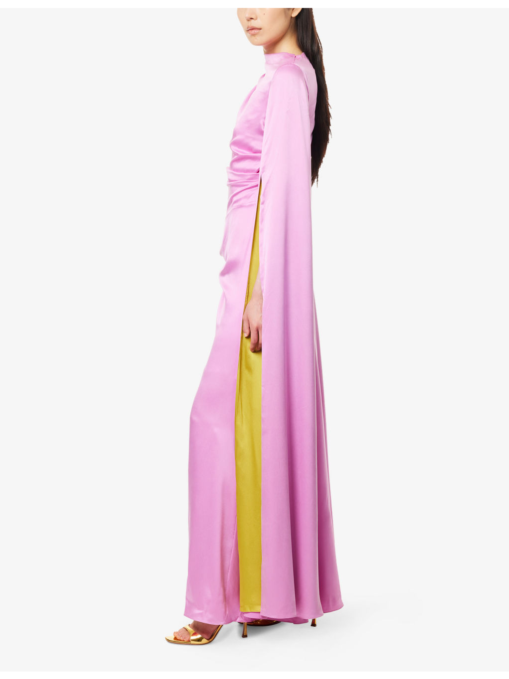 Oma Draped Silk Maxi Dress - 3