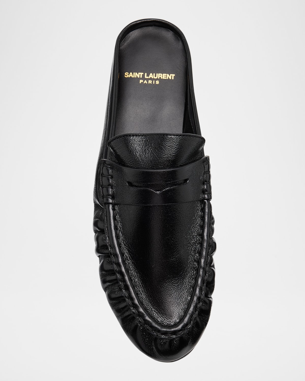 SAINT LAURENT Le Loafer 05 Leather Moccasin Loafer Mules
