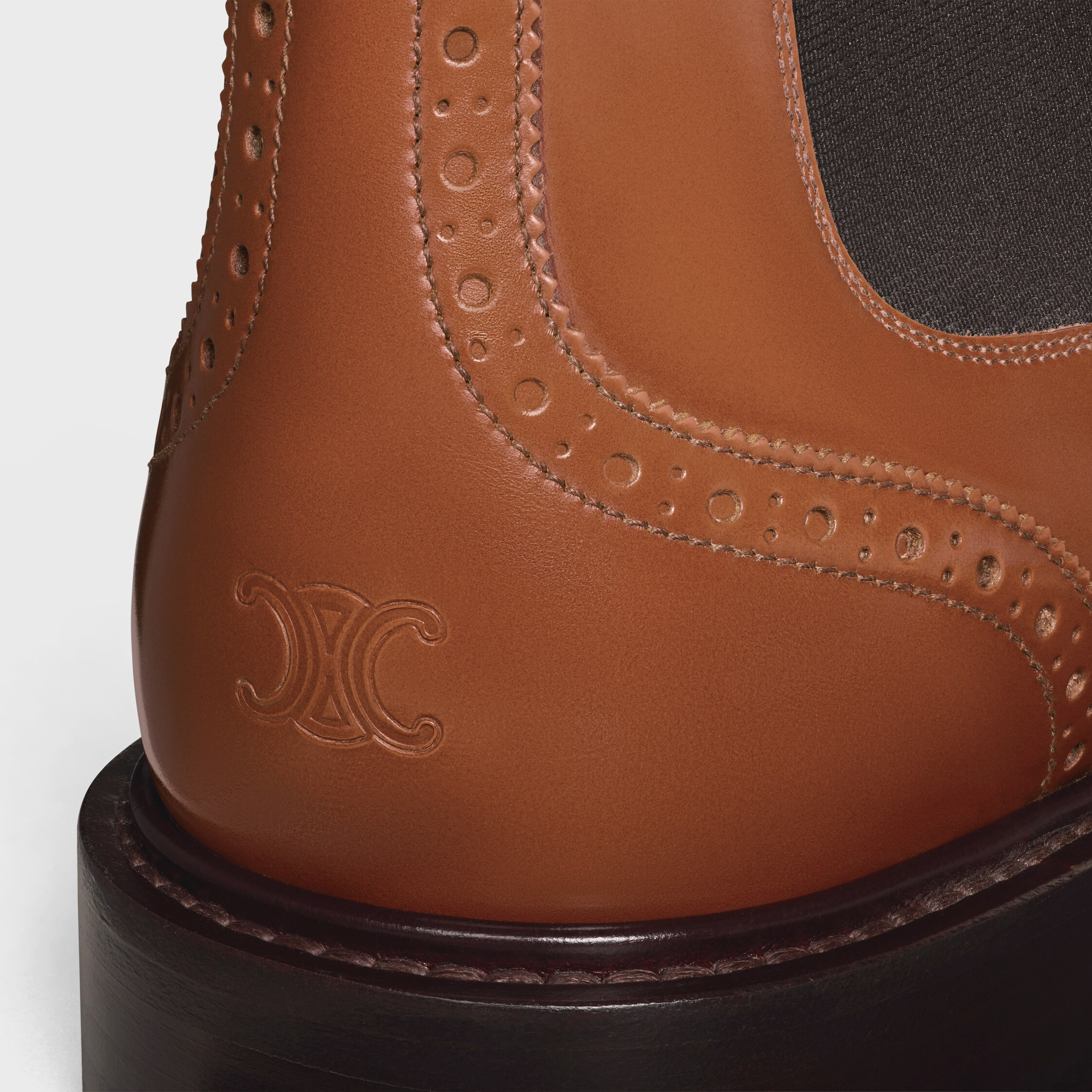 CELINE DONAVAN CHELSEA BOOT WITH BROGUES IN POLISHED BULL - 5