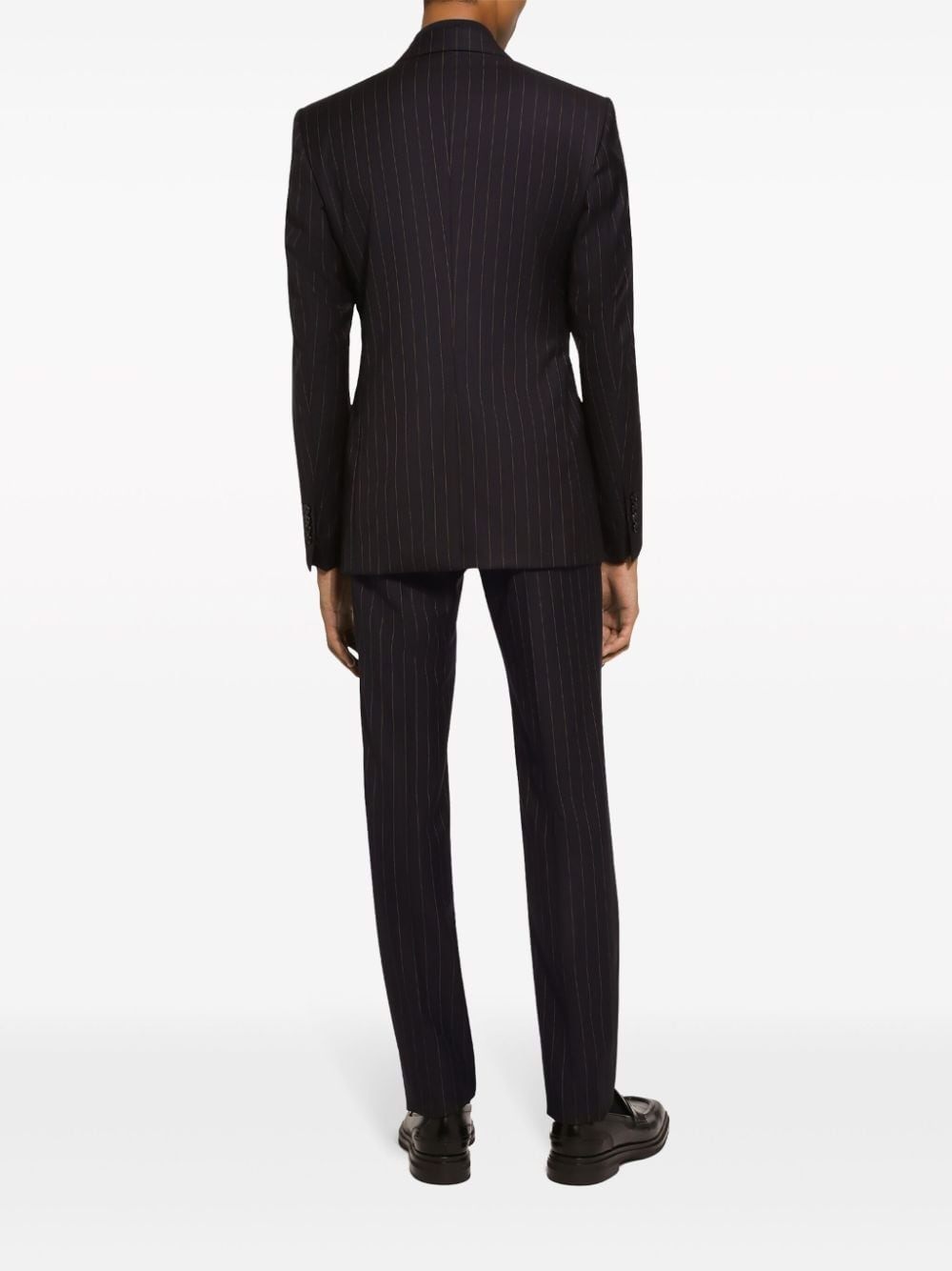 striped single-breasted blazer - 4