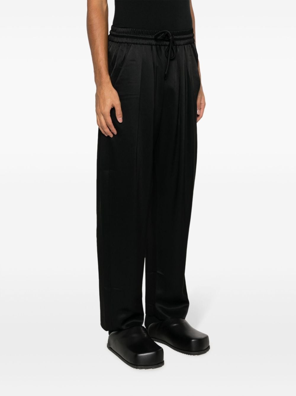 satin straight-leg trousers - 3
