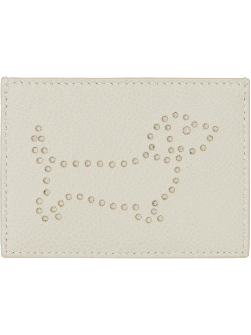Thom Browne Off-White Pebble Grain Hector Single Card Holder outlook