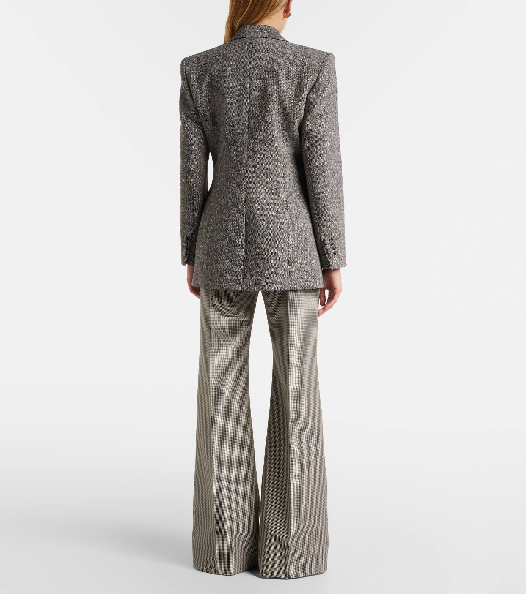 Double-breasted wool-blend blazer - 3