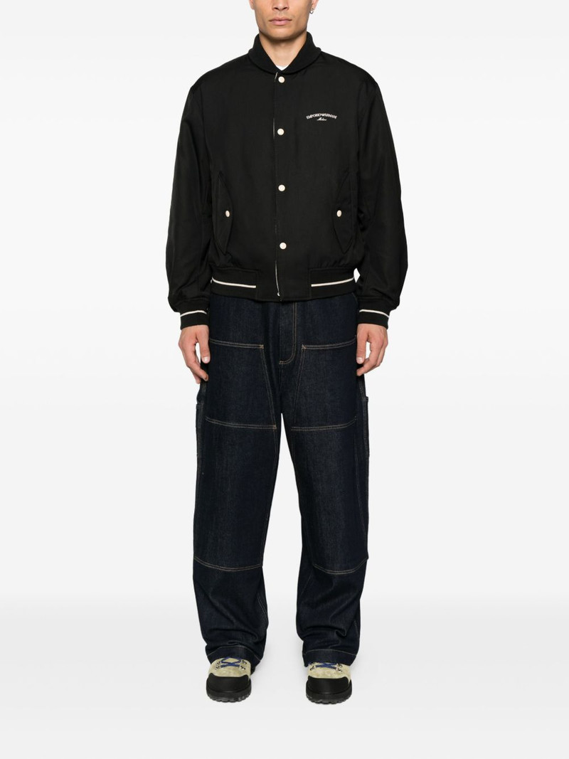 EMPORIO ARMANI logo-embroidered bomber jacket outlook