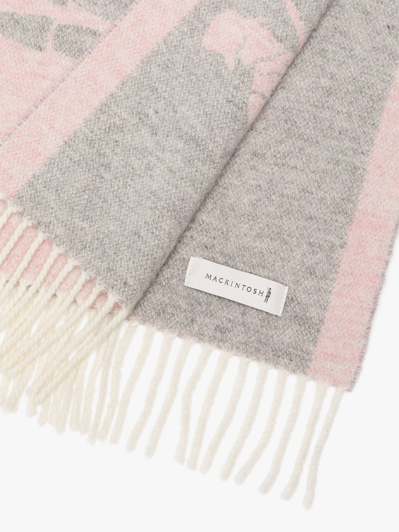EDINBURGH PINK WOOL LOGO SCARF 3