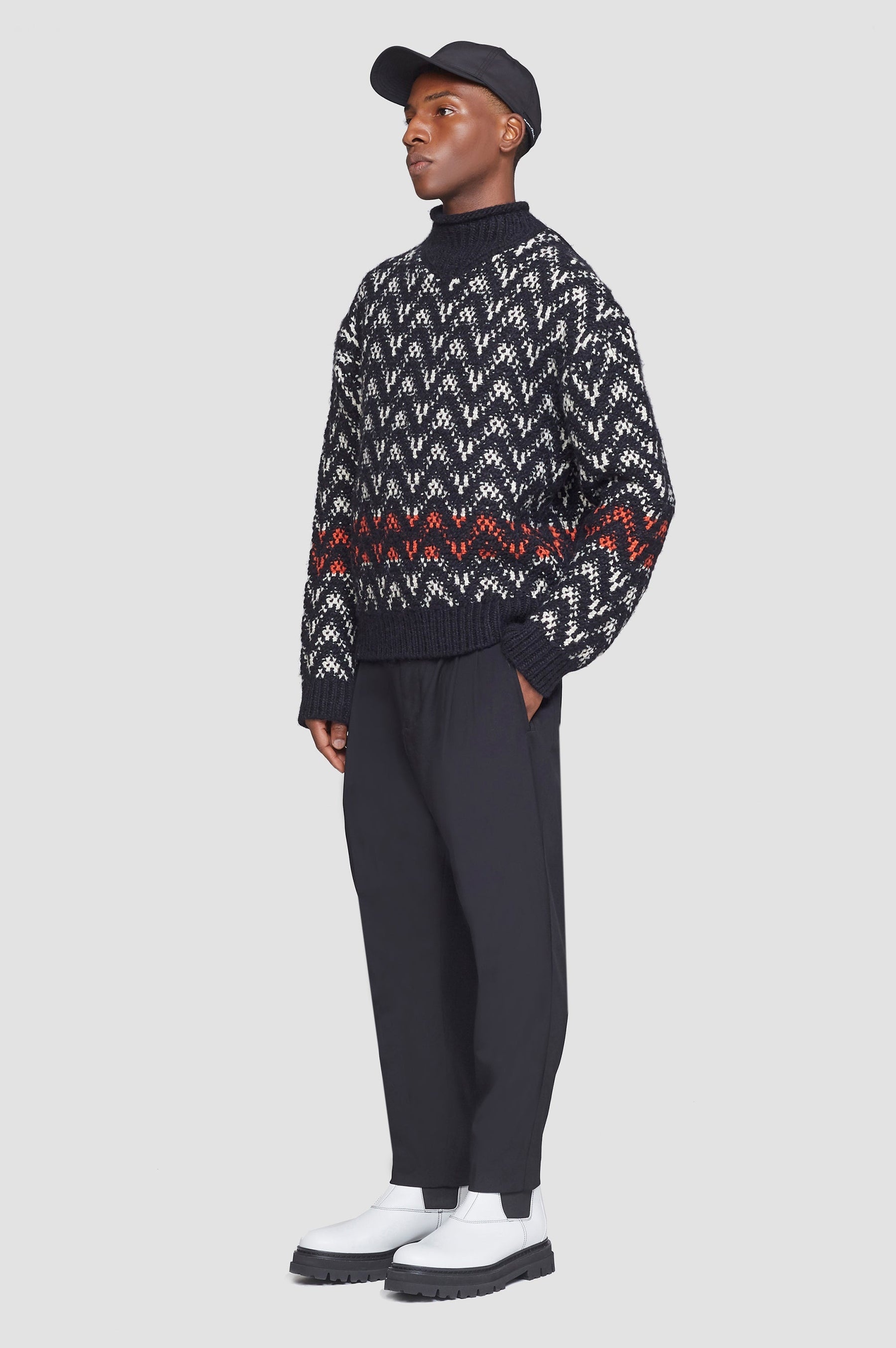Chevron Jacquard Pullover - 2
