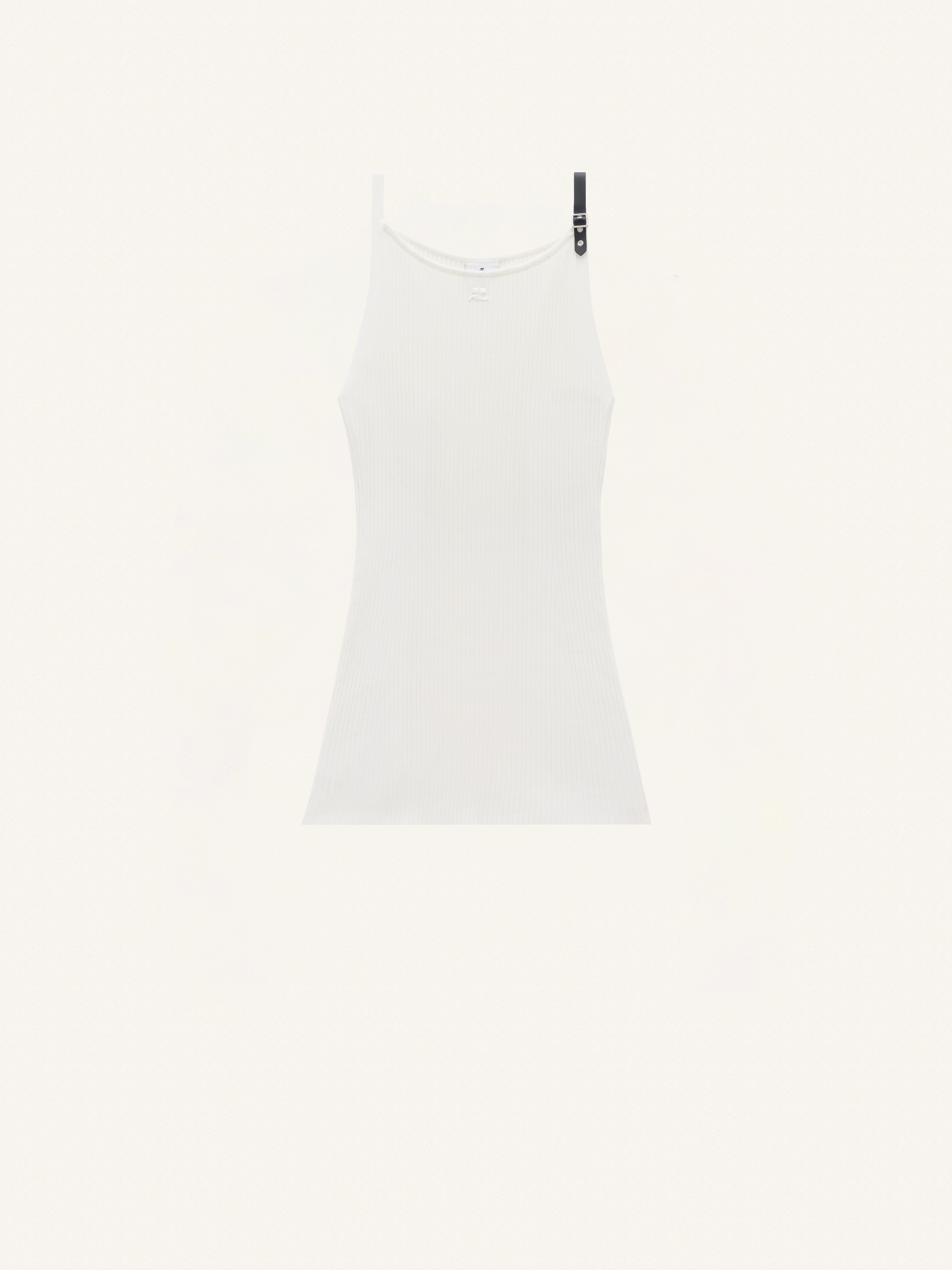 NECKLINE RIB KNIT DRESS - 1