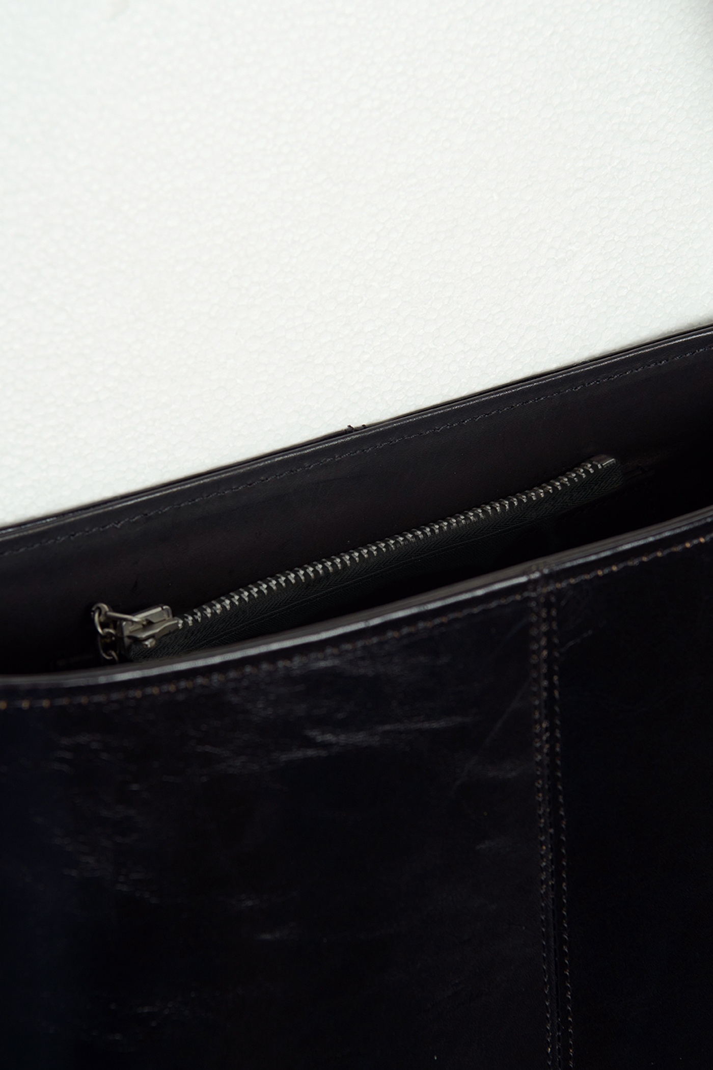 Flat Bag True Dye Black Leather - 2
